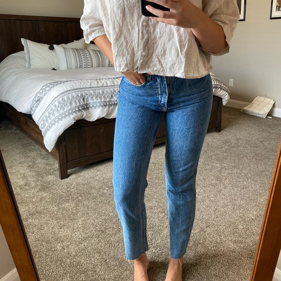 Zara Demin Jeans w/ Raw Hem - Picture 2 of 6